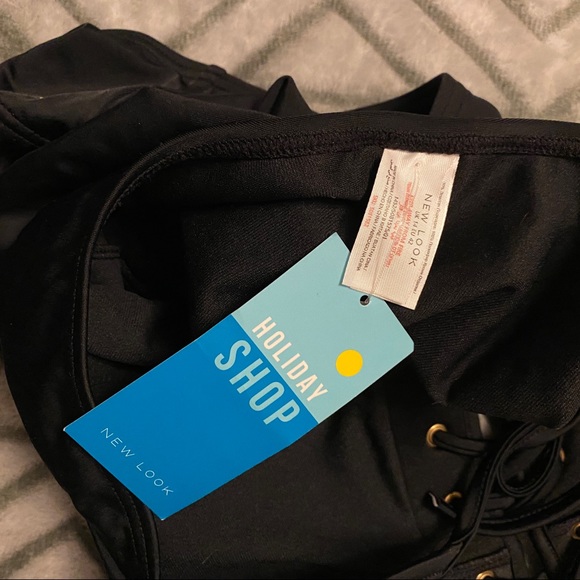 New Look Black Lace Up One Piece Swimsuit NWT - Picture 7 of 10